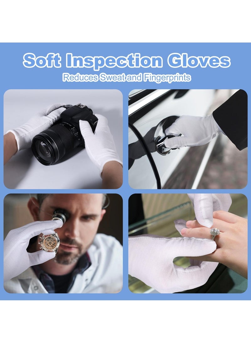 Harse 7 Pairs White Cotton Gloves for Dry Hands Sleeping & Moisturizing, Soft Cotton Gloves for Women & Men, Overnight Lotion Spa Treatment, Inspection, Jewelry Silver Coin Handling, Costume & Archive Use  - Image 5