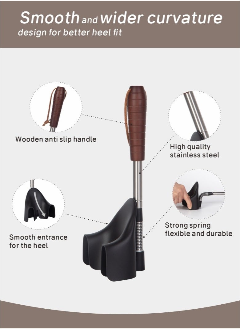 HieerBus Shoe Horn Long Handle Adjustable Length Stainless Steel Shoehorn For Seniors Men Women  - Image 4