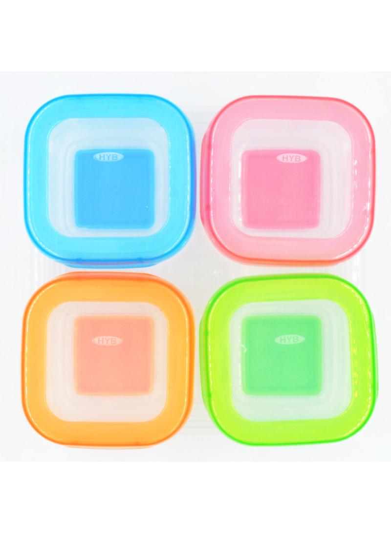 general طقم علب طعام للأطفال بقاعدة ناعمة مكون من 4 قطع - Image 1