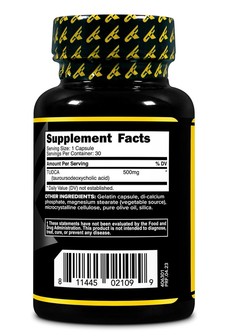 Primaforce - TUDCA (Tauroursodeoxycholic Acid) 30 Servings, 500mg Tudca Per Serving | Premium Quality Bile Salts - Gluten Free, Non-GMO Supplement - Image 1