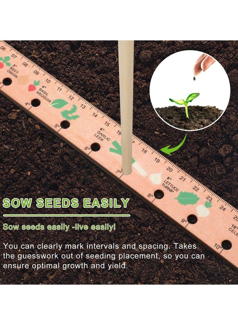 Wood Seed Spacing Ruler with Holes, Wooden Planting Ruler Solid Seed Planter Tool, for Garden Planting Tools Plant Ruler Spacing and Interval Ruler Plant Spacing Ruler Wood Supplies Vegetable  - Image 5