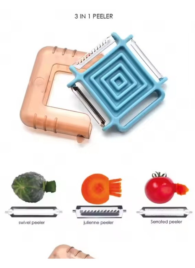 Generic Multi-Purpose Interchangeable Peeler 3-in-1 Vegetable Peeler (Pack of 1)  - Image 1
