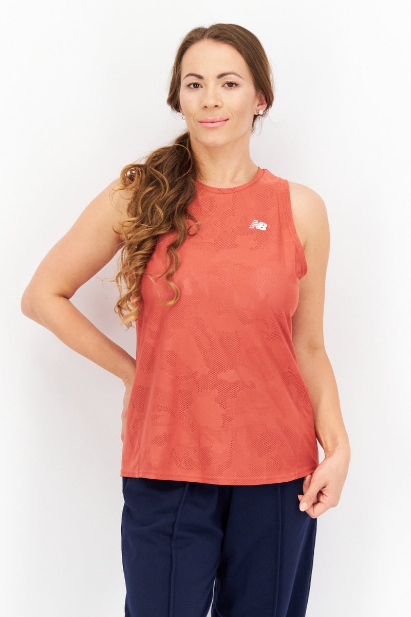 New Balance Women Sportswear Fit Running Tank Top, Brown  - Image 1