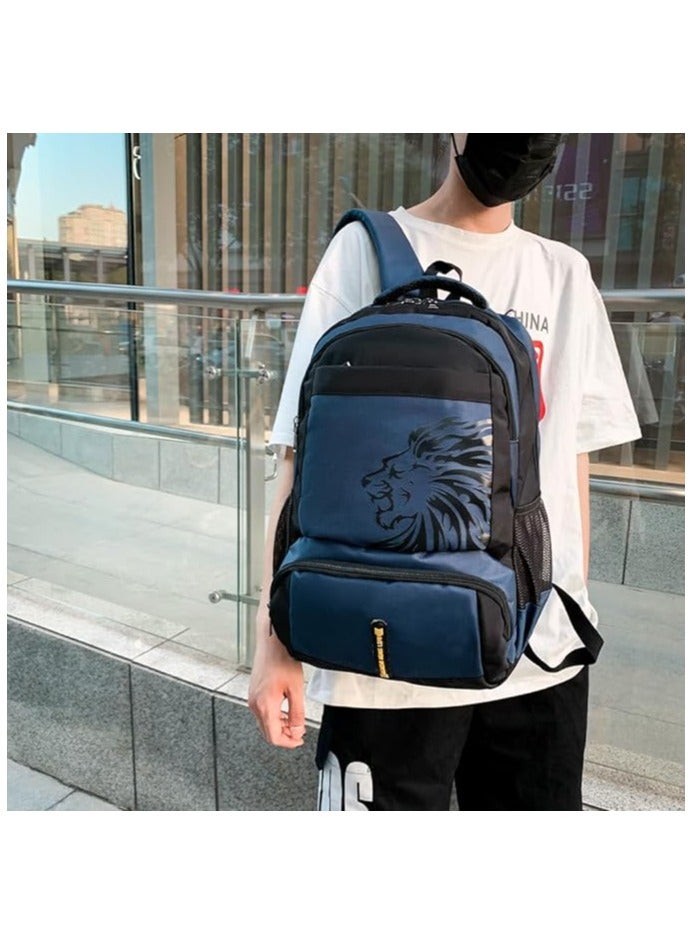 506 Unisex College Youth School Bags Waterproof Multifunctional High Quality Backpack School Bags Blue  - Image 2