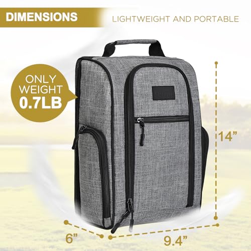 Goloni Golf Shoe Bag for Men Women Ventilated Golf Shoe Bag with Side Pockets Lightweight Portable Golf Shoe Carrier for Golf Shoes Tees Balls AccessoriesGray - Image 3