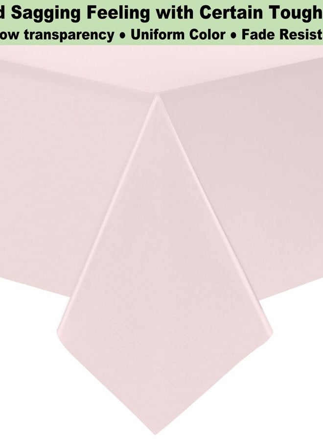 rebdng Plastic Blush Pale Pink Tablecloths 3 Pack Disposable Table Covers 54" x 108" Baby Pastel Peach Table Cloths for Parties Bridal Shower Engagement Wedding Birthday, Fits 6 to 8 Foot Rectangle Tables - Image 3