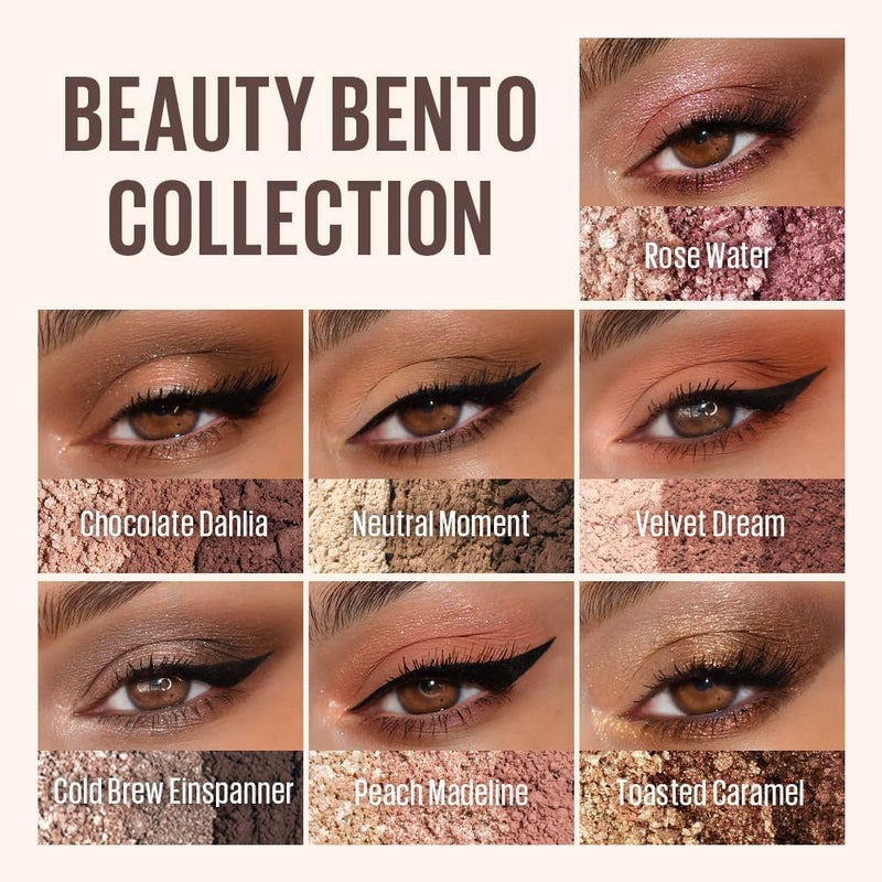 KAJA Beauty Bento Eyeshadow Trio - Rosewater- 3 in 1 Mosaic Chrome Shimmer Matte Eye Shadow Palette - Long Lasting Blendable Pigmented Vegan Cruelty Free Compact Makeup - Image 5