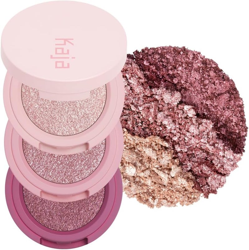 KAJA Beauty Bento Eyeshadow Trio - Rosewater- 3 in 1 Mosaic Chrome Shimmer Matte Eye Shadow Palette - Long Lasting Blendable Pigmented Vegan Cruelty Free Compact Makeup - Image 1