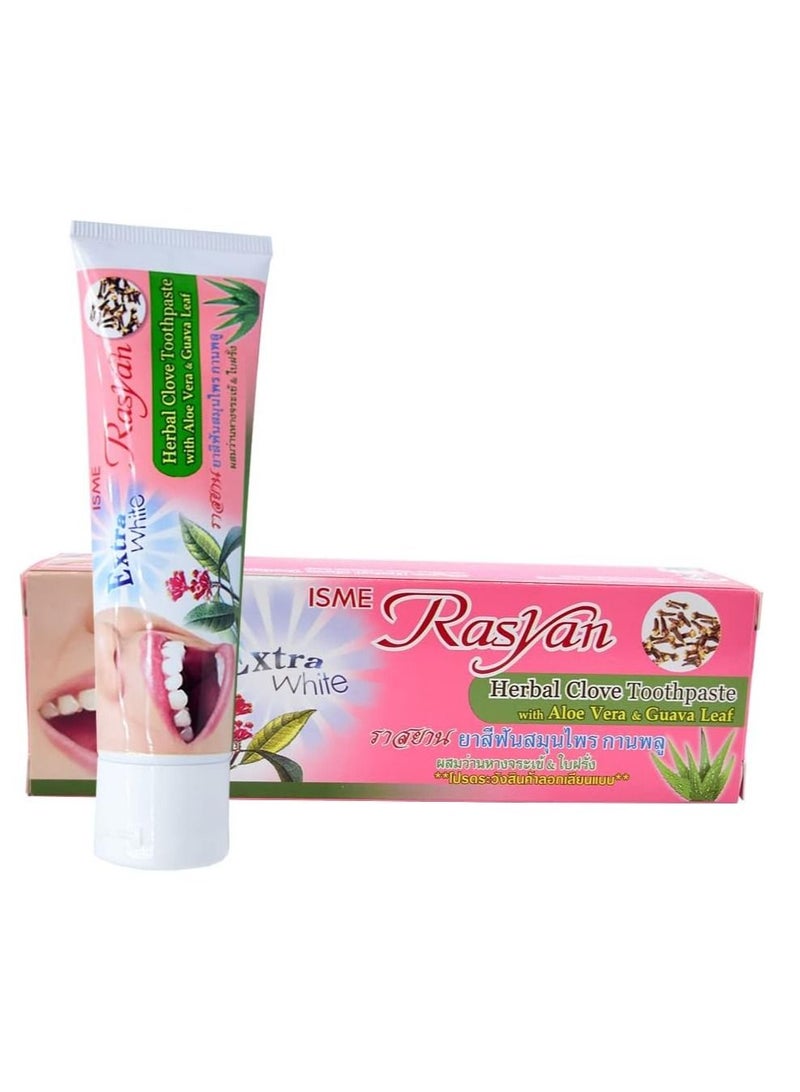 Rasyan ISME Natural Herbal Clove Toothpaste 100 g with Aloe Vera & Guava Leaf Whitening Bad Breath Decay Fluoride Free Toothpaste, Pack of 1 - Image 2