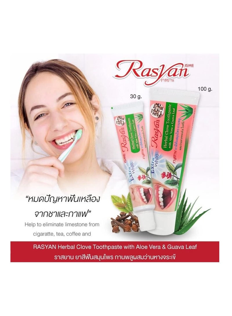 Rasyan ISME Natural Herbal Clove Toothpaste 100 g with Aloe Vera & Guava Leaf Whitening Bad Breath Decay Fluoride Free Toothpaste, Pack of 1 - Image 4