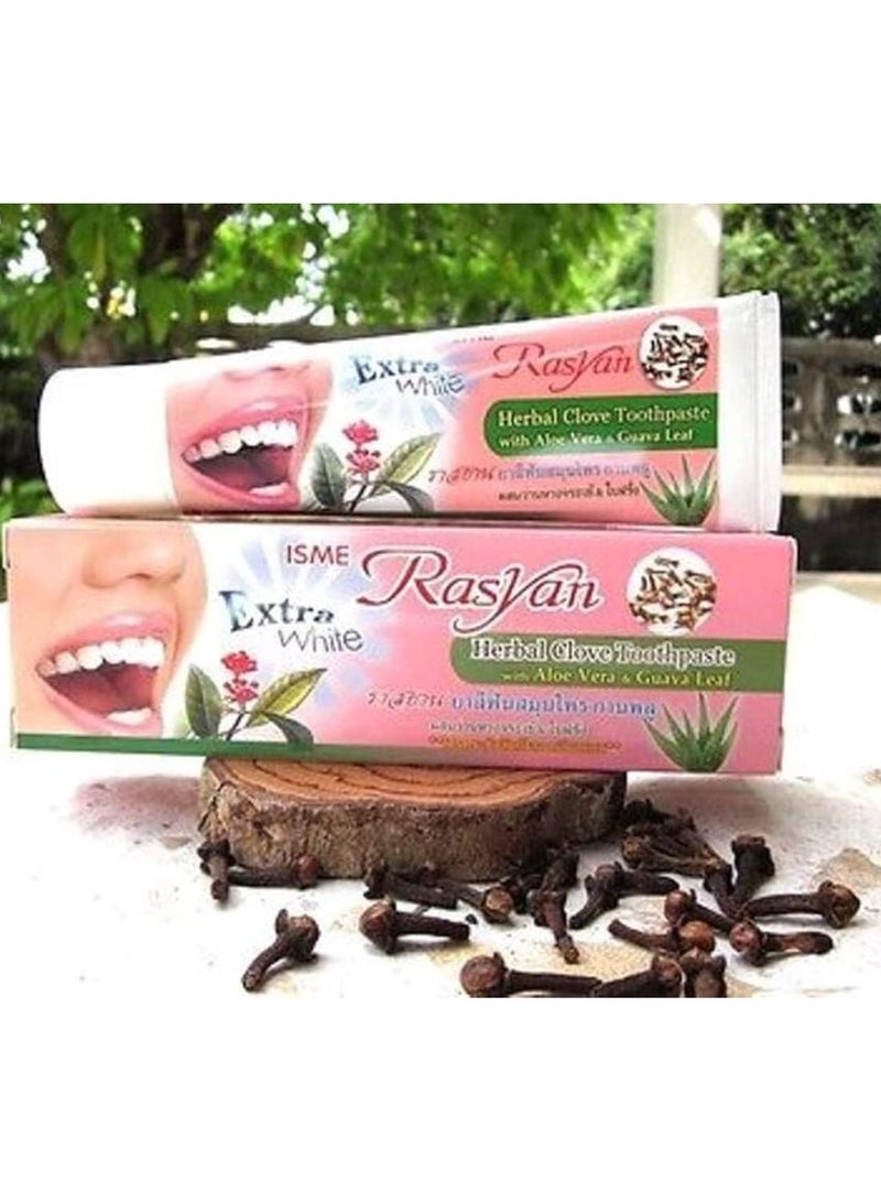 Rasyan ISME Natural Herbal Clove Toothpaste 100 g with Aloe Vera & Guava Leaf Whitening Bad Breath Decay Fluoride Free Toothpaste, Pack of 1 - Image 5