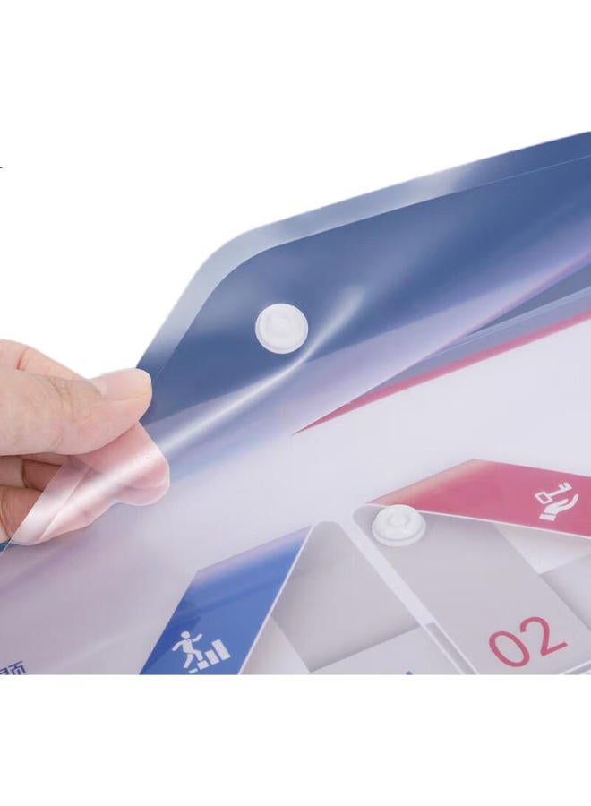 Simaa 50-Pack A4 Button Closure Transparent File Folders, Thick Waterproof Exam Paper Document Storage Pouches, Office File Folders, Office Supplies, Stationery, 21244 - Image 2