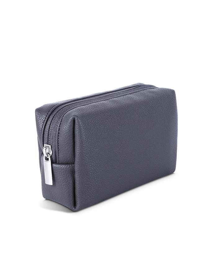 HuHa Leather Power Pack Charger Data Cable Mouse Digital Storage Bag(Dark Grey)  - Image 1