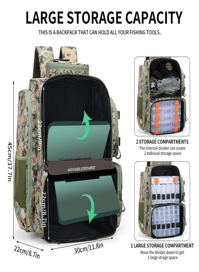 WANOON 42L Fishing Backpack with Rod Holders. Large Ttackle Bag Strong Materials - Image 5