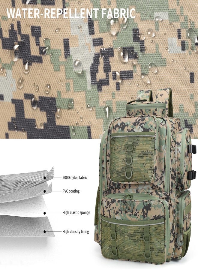 WANOON 42L Fishing Backpack with Rod Holders. Large Ttackle Bag Strong Materials - Image 4
