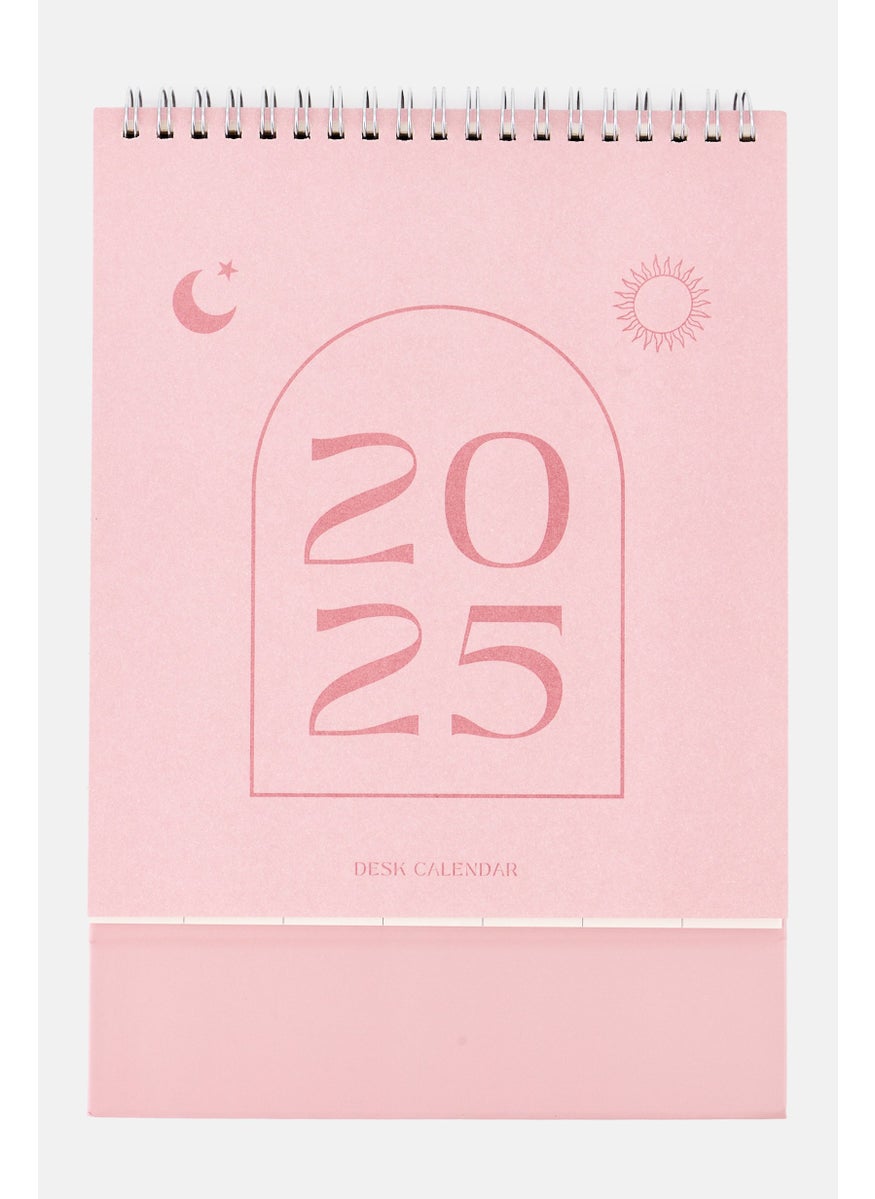 Muy Mucho Printed 2025 Binding Desk Calendar, Pink  - Image 1