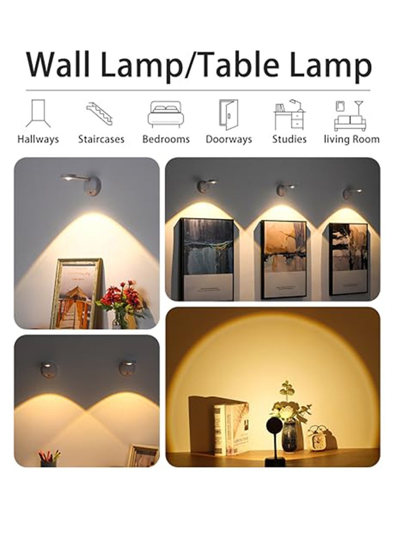 Arabest Smart Wall Light with Rechargeable Battery - LED Wall Light with Motion Sensor & 3 Color Temperatures (3000K/4000K/6000K) - 360° Rotating Wireless Wall Lamp for Art, Closet, Bedroom, Staircase and Hallway - Image 4