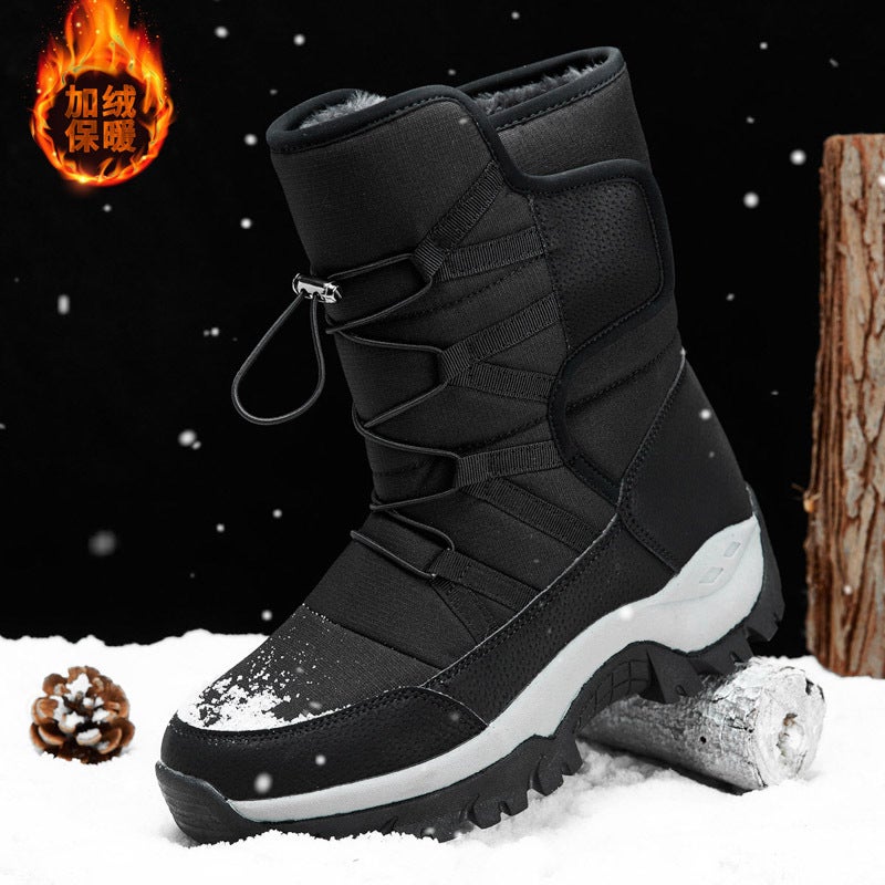 Fujian Big Factory Winter Fleece-Lined Cotton Boots Men'S Plus Size Combat Boots Men'S And Women'S Desert Boots Plus Wool Warm High-Top - Image 1