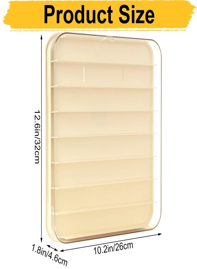 MUXHEL 1 Pcs Clear Display Case for Figures, 8 Tiers Mini Figure Display Box Wall Mounted, Dust Proof Display Cabinet for Mini Action Figures (Cream) - Image 2