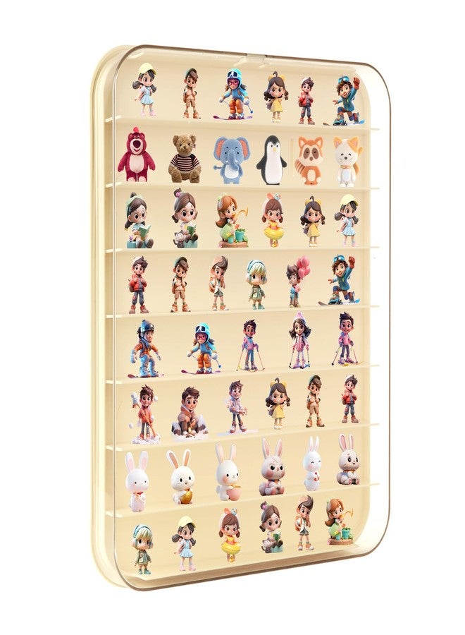 MUXHEL 1 Pcs Clear Display Case for Figures, 8 Tiers Mini Figure Display Box Wall Mounted, Dust Proof Display Cabinet for Mini Action Figures (Cream) - Image 1