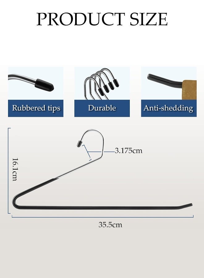 DUNISO 20 Packs Pants Hangers,Open Ended Trouser Hangers,Anti-Rust Metal Hangers,Closet Clothes Hangers,Non Slip,Strong and Durable,Space Saving,for Pants,Jeans, Slacks, Blanket,Scarf - Image 2