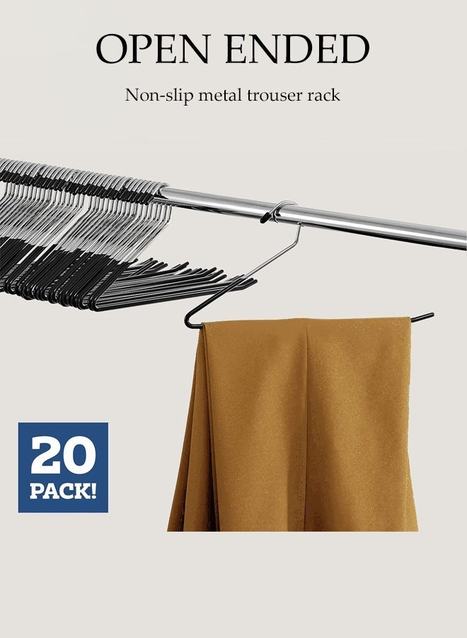 DUNISO 20 Packs Pants Hangers,Open Ended Trouser Hangers,Anti-Rust Metal Hangers,Closet Clothes Hangers,Non Slip,Strong and Durable,Space Saving,for Pants,Jeans, Slacks, Blanket,Scarf - Image 3