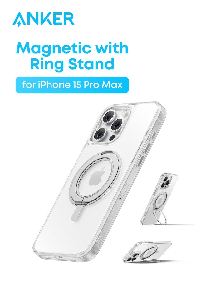 Anker FlexStand Magnetic Phone Case Cover, Anti-Slip and Drop-Proof Protective Cover with Ring Stand, iPhone Mobile Case Compatible with MagSafe, Exclusively Designed for iPhone 15 Pro Max 6.7-Inch - Image 1