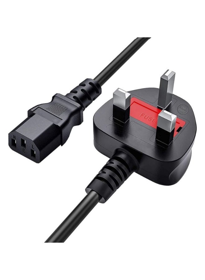 Eworld Desktop Power Cable 250V 13A 3 Pin UK Mains Lead – 1.5M Universal AC Power Cord Replacement for PC Computer, Monitor, Printer, LED/LCD/Smart TV - Image 1