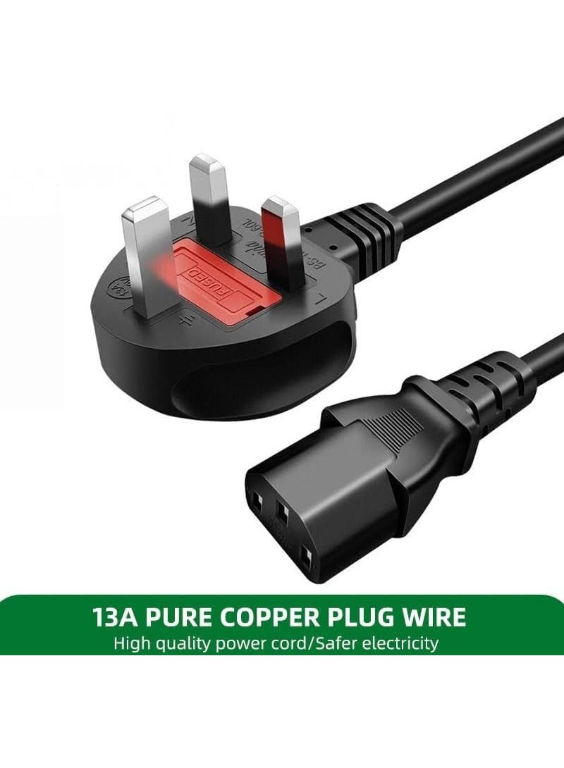 Eworld Desktop Power Cable 250V 13A 3 Pin UK Mains Lead – 1.5M Universal AC Power Cord Replacement for PC Computer, Monitor, Printer, LED/LCD/Smart TV - Image 5