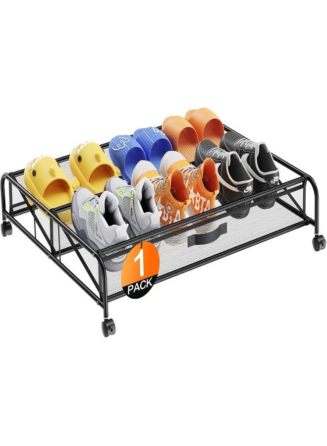 LeArex Under Bed Shoe Storage Organizer,1 Pack Under Bed Storage Containers with Wheels for Under Bed Shoe Organizer Drawer Space Saving for Bedroom - Image 1