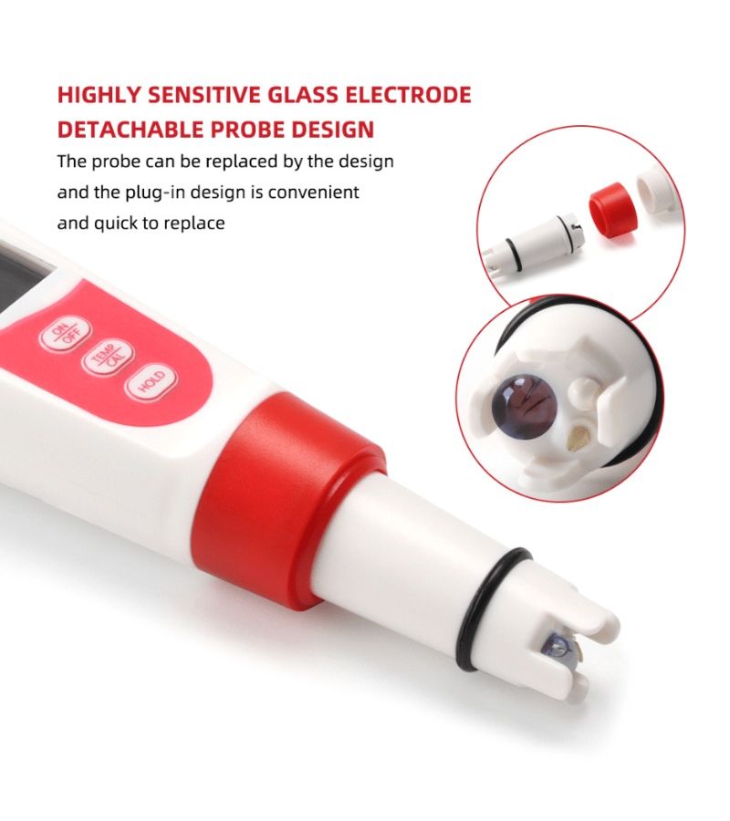 1 2 In 1 Water Quality Tester Red PH And Temperature Measurement Compact Portable Battery Powered Tool For Home Pool Aquarium - Image 3