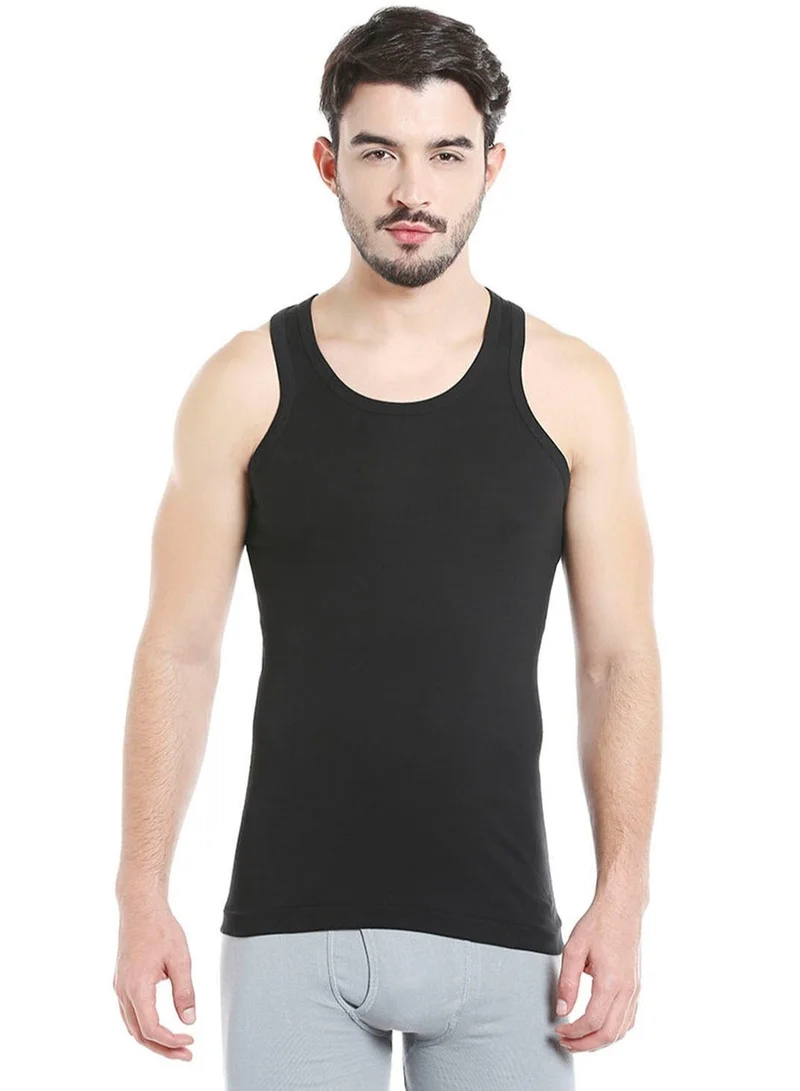 BYC MEN'S COTTON VEST (PACK OF 3) - BLACK