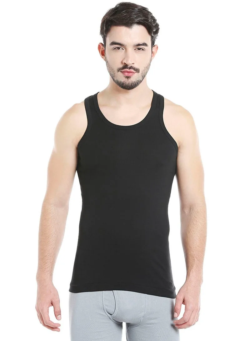 BYC MEN'S COTTON VEST (PACK OF 3) - BLACK