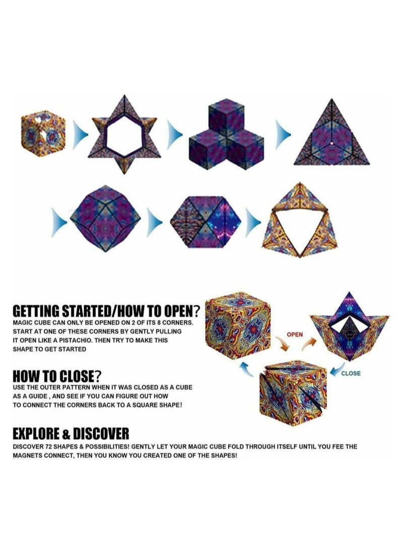 HEXABEX - 3D Magnetic Shape Shifting Box Cube Space Thinking Training Puzzle Kids Toy Colorful - Image 1