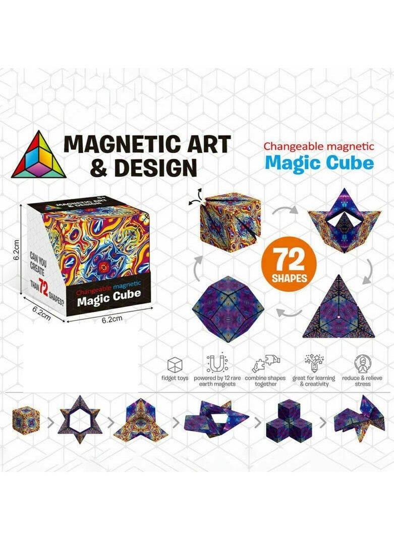 HEXABEX - 3D Magnetic Shape Shifting Box Cube Space Thinking Training Puzzle Kids Toy Colorful - Image 1
