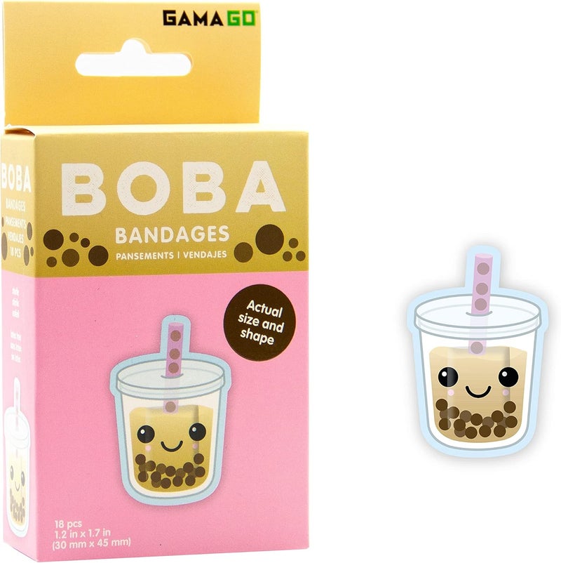 Boba Tea Bandages | Set of 18 Individually Wrapped Self Adhesive Bandages