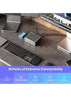CalDigit TS4 Thunderbolt 4 Dock - 18 Ports, 98W Charging, 3x Thunderbolt 4 40Gb/s, 5 x USB-A, 3 x USB-C (10Gb/s), 2.5GbE, Single 8K or Dual 6K 60Hz Displays, Mac, PC, Chrome Compatible with 0.8m Cable  - Image 3