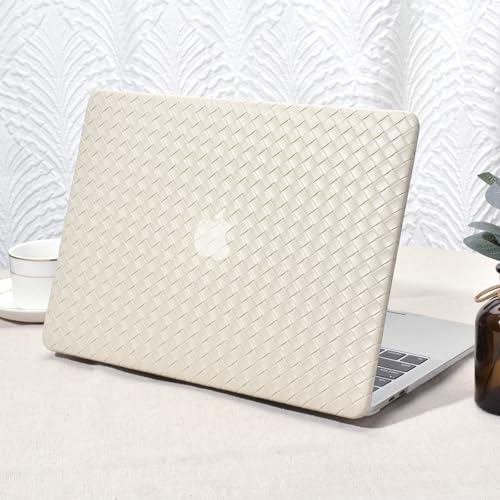 Seorsok Compatible with MacBook Air 13 Inch Case2022 2021 2020 2019 2018 Release A1932 A2179 M1 A2337 Touch ID,Elegant Plastic Hard Shell Case&Transparent Keyboard Cover,Beige Tartan PVC Leather - Image 1