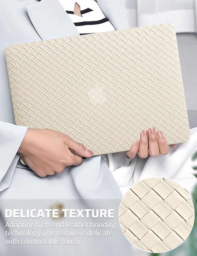 Seorsok Compatible with MacBook Air 13 Inch Case2022 2021 2020 2019 2018 Release A1932 A2179 M1 A2337 Touch ID,Elegant Plastic Hard Shell Case&Transparent Keyboard Cover,Beige Tartan PVC Leather - Image 2