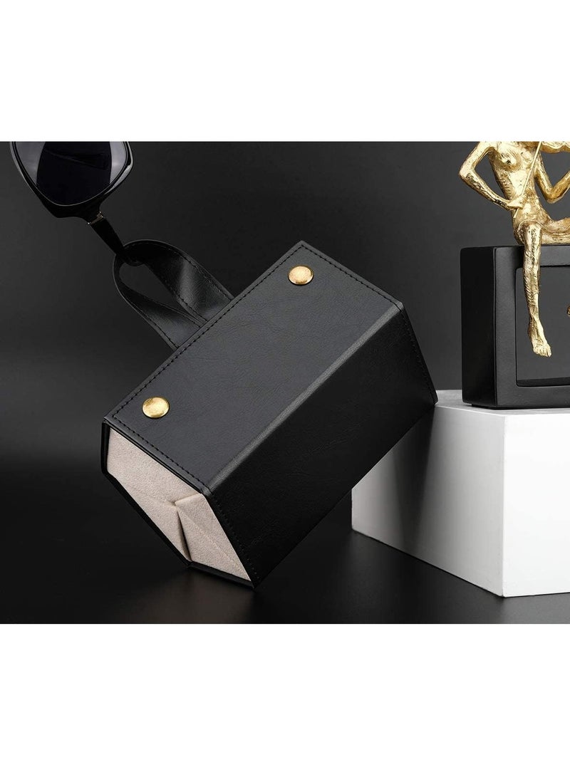 منظم نظارات تصميم أنيق وعملي يحتوي على 5 أقسام مخصصة لتخزين وحماية النظارات الشمسية والطبية، كما يمكن استخدامه أيضًا لتنظيم الإكسسوارات مثل الساعات، الأساور، أو حتى المجوهرات الصغيرة - Image 5