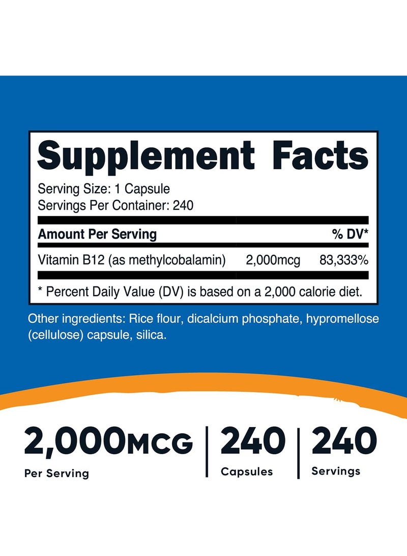 Nutricost Vitamin B12 2000 Mcg 240 Capsules - Image 2