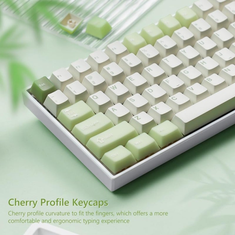 Womier Matcha Green Keycaps PBT, Jelly Keycaps 60 75 100 Percent, Translucent Jade Key caps Custom 127 Keys, Cherry Profile for 61/68/84/87/98/100 Cherry Gateron MX Mechanical Gaming Keyboards - Image 3