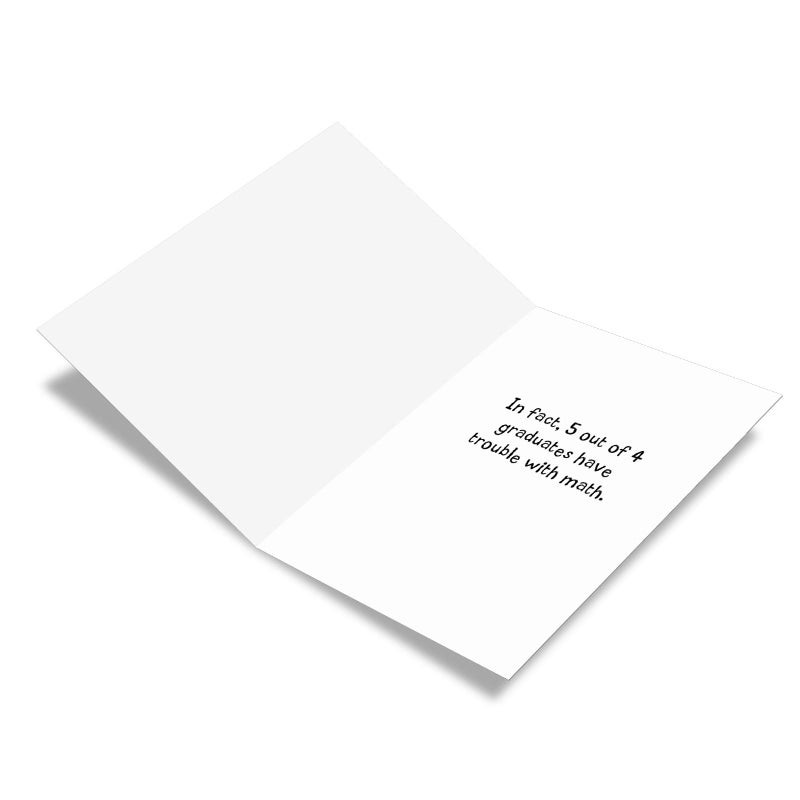 NobleWorks - 1 Happy Graduation Card Funny - Cartoon Card for Graduate, School or College, Humor Notecard with Envelope - Math is Hard C3626GDG - Image 2