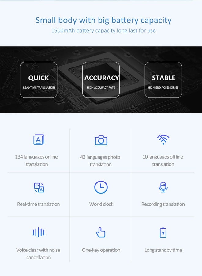 general T11 intelligent voice translator 10 countries offline 134 Chinese WIFI photo recording intelligent voice translator - Image 3