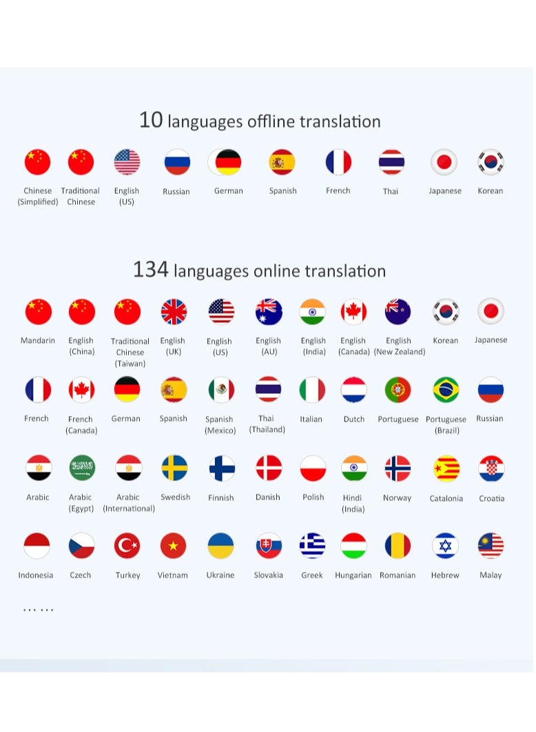 general T11 intelligent voice translator 10 countries offline 134 Chinese WIFI photo recording intelligent voice translator - Image 4