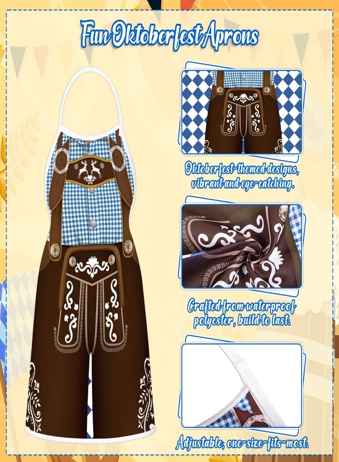 Freesdai Oktoberfest Decorations Aprons: German Party Funny Apron for Couples Women Men Ladies, Blue - Image 5