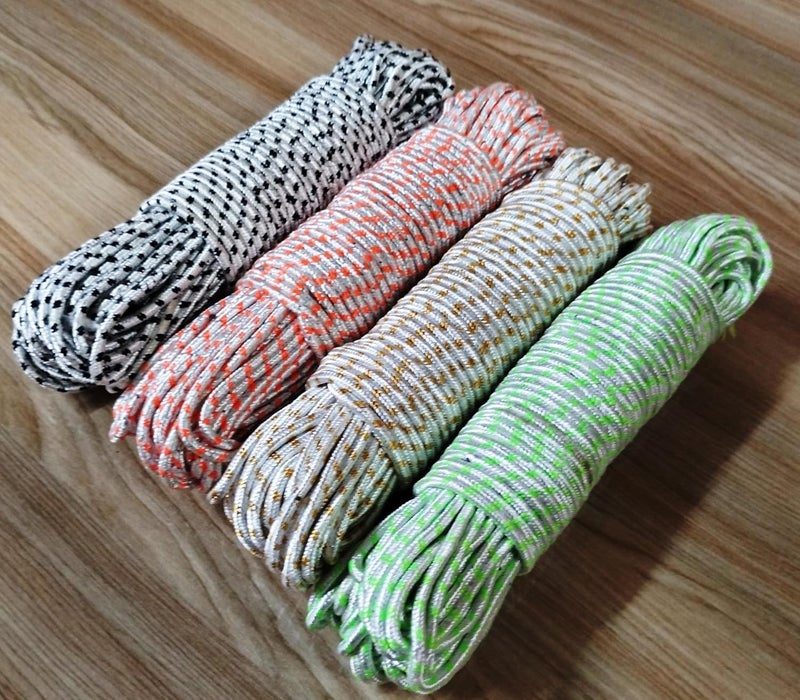 Kabi Aggro Rope for Cloth Drying Hanging 10 Meter Each Pack of 4 Polyester Clothesline - Image 1