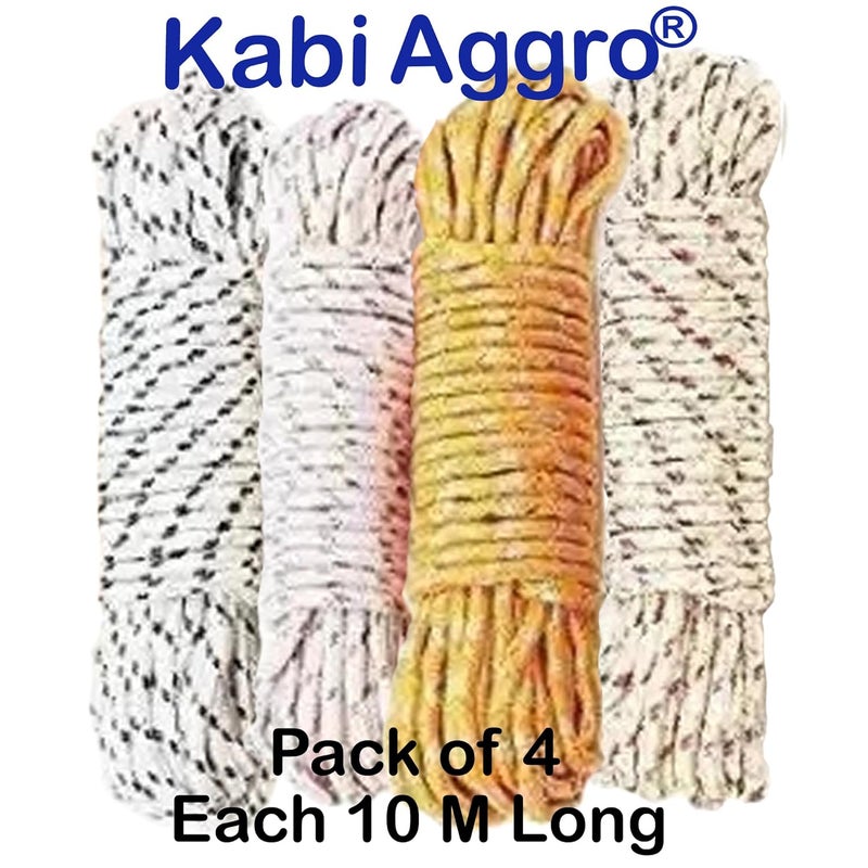 Kabi Aggro Rope for Cloth Drying Hanging 10 Meter Each Pack of 4 Polyester Clothesline - Image 4