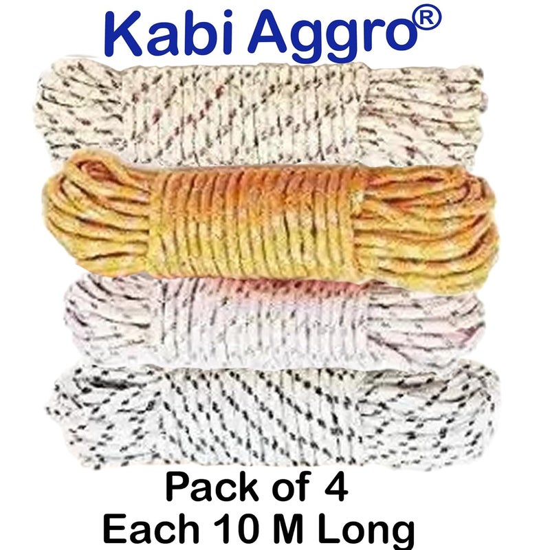 Kabi Aggro Rope for Cloth Drying Hanging 10 Meter Each Pack of 4 Polyester Clothesline - Image 3