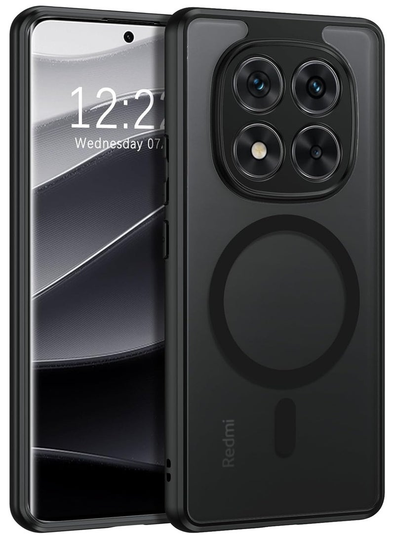 غطاء مغناطيسي لهاتف Xiaomi Redmi Note 14 Pro 5G / Xiaomi POCO X7، متوافق مع MagSafe، غطاء خلفي من TPU+PC مقاوم للصدمات مع ملمس مات، حماية ضد البصمات، تصميم نحيف يناسب الجهاز. - Image 1